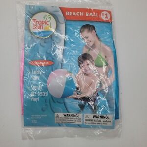 Tropic Sun Inflatable Beach Ball 16 Inch Multi Color Vinyl Pool Toy SKU1032319